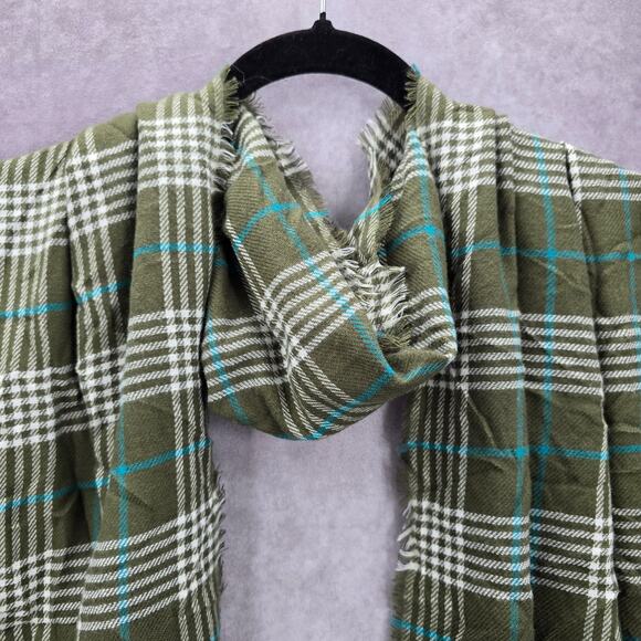 Cato Green Plaid Tartan Long Wrap Hijab Fringe Dupatta Shawl Scarves Scarf - Picture 3 of 7